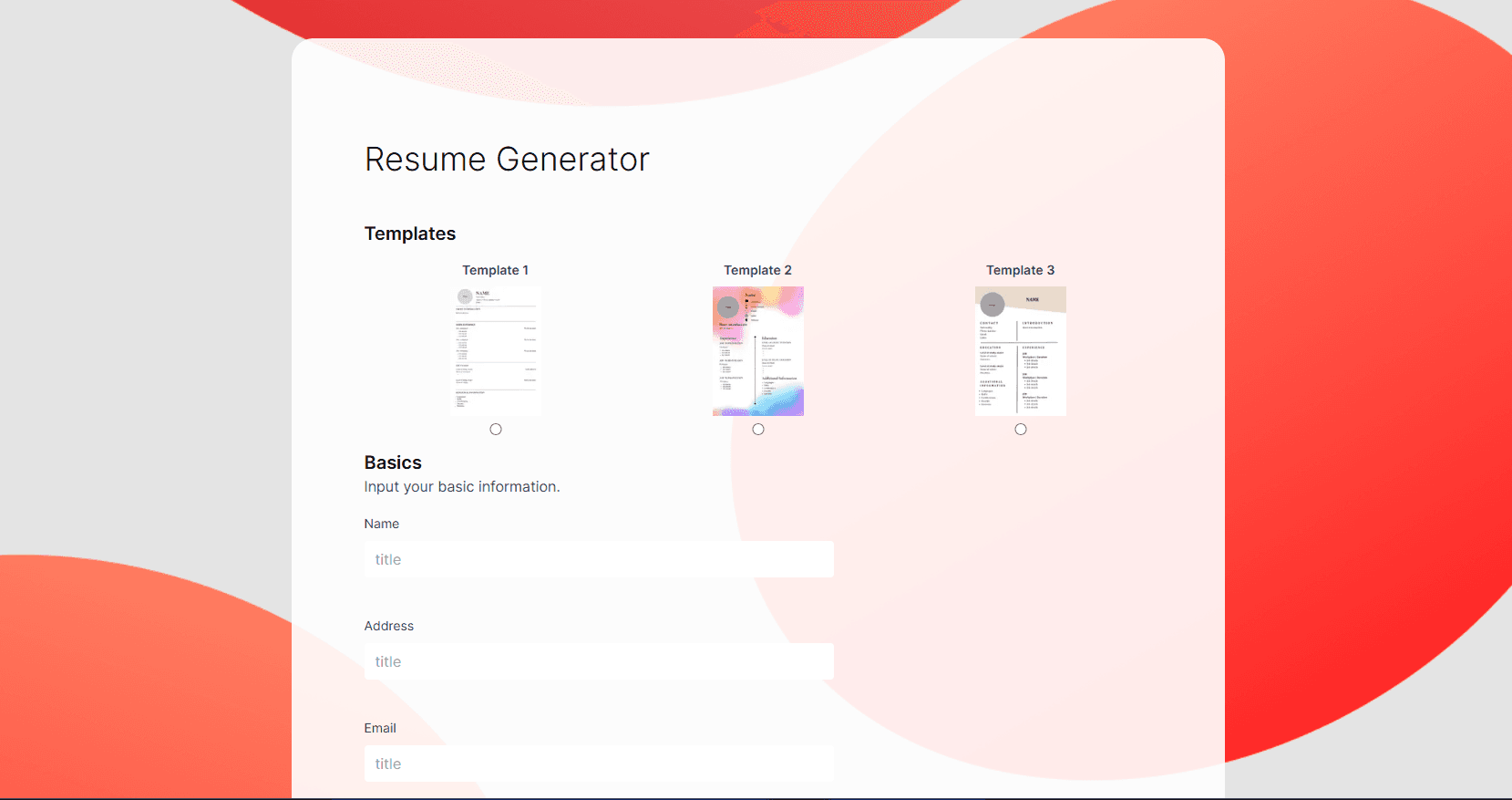 Cover Image for Resume Generator